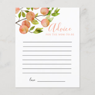 Peach Shower Advice for the Mum to Be Card