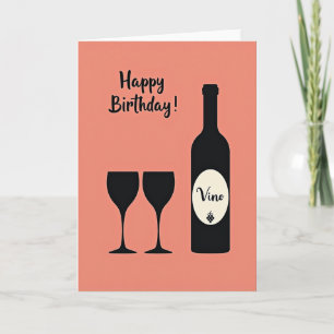 Peach Silhouette Birthday Card
