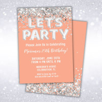 Peach Silver Glitter Birthday Party
