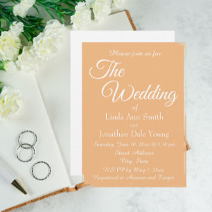Peach Simple Style Wedding Invitation