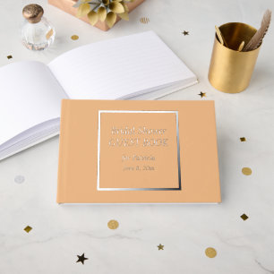 Peach Simple Stylised Lettering Bridal Shower Guest Book