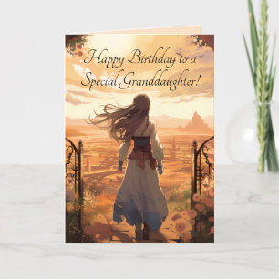 PEACH SKY GRANDDAUGHTER BIRTHDAY CARD