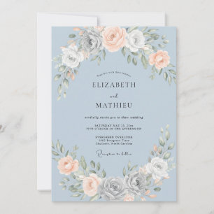 Peach Sky Petal Wedding Invitation