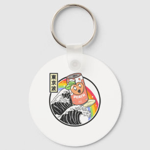 Peach Soda Surfing Kanagawa Wave Japan Anime Vapor Key Ring