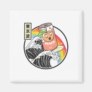 Peach Soda Surfing Kanagawa Wave Japan Anime Vapor Magnet