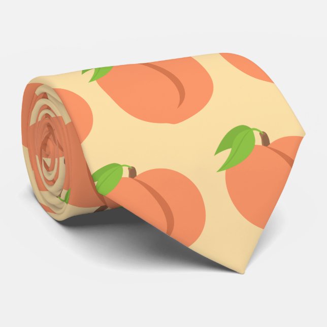 Peach Southern Peaches Emoji Tie (Rolled)
