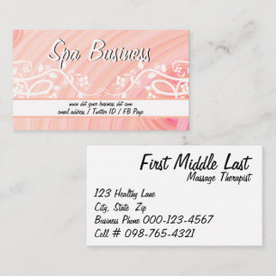Peach Spirals, Filigree and Flowers Business Card