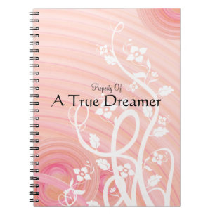 Peach Spirals, Filigree and Flowers Notebook