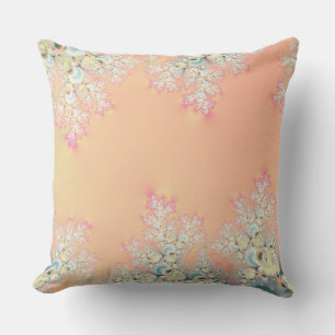 Peach Spring Frost Fractal Cushion
