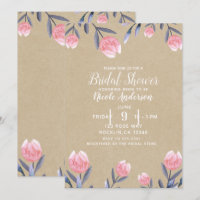 Peach Spring Watercolor Tulips Bridal Shower