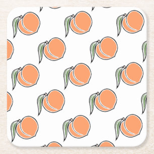 Peach Square Paper Coaster