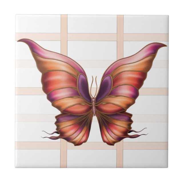 Peach Squared with Butterfly Tile (Front)
