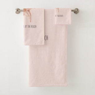 Peach Starfish Better at Beach Bath Towel Set