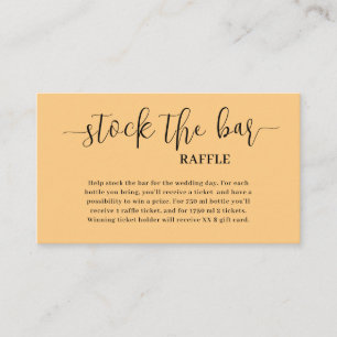 Peach Stock the bar Bridal Shower Enclosure Card