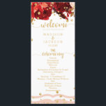 Peach Stripe Floral Gold Confetti Wedding Program Programme<br><div class="desc">Peach Stripe Floral Gold Confetti Watercolor Floral Program With trendy brush script font! ~ Check my shop to see the entire wedding suite for this design!</div>