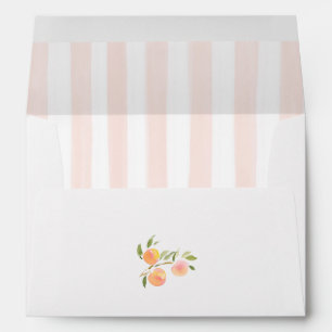Peach Stripes and Peach Branch Baby Shower Envelope