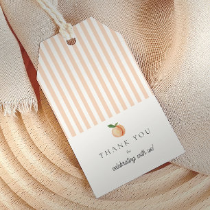 Peach Stripes Baby Shower Gift Tags