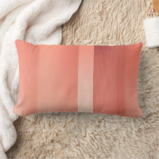 Peach stripes gradients colors AI art Lumbar Cushion