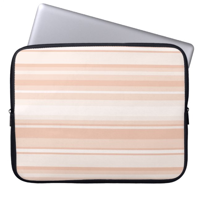 Peach stripes laptop sleeve (Front)