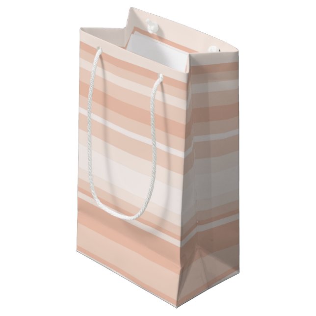 Peach stripes small gift bag (Front Angled)