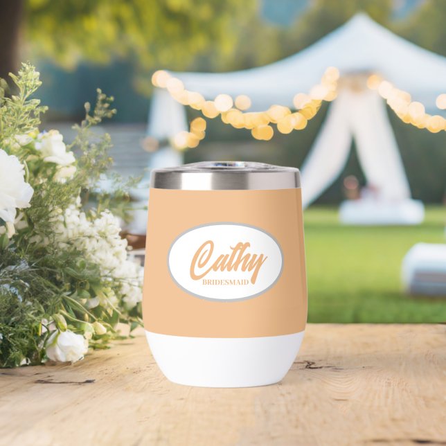 Peach Stylised Name Wedding Bridesmaid (Wedding (Rotated))