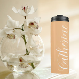 Peach Stylised Wedding Bridesmaid Thermal Tumbler
