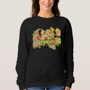 Peach Summer Fruit Gnome Truck Peachy Georgia Retr Sweatshirt