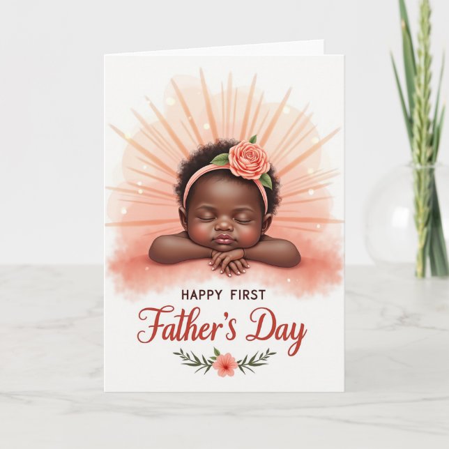 Peach Sunburst Fathers Day Card (Front)