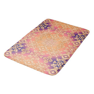 Peach Sunset Royal Damask Bath Mat