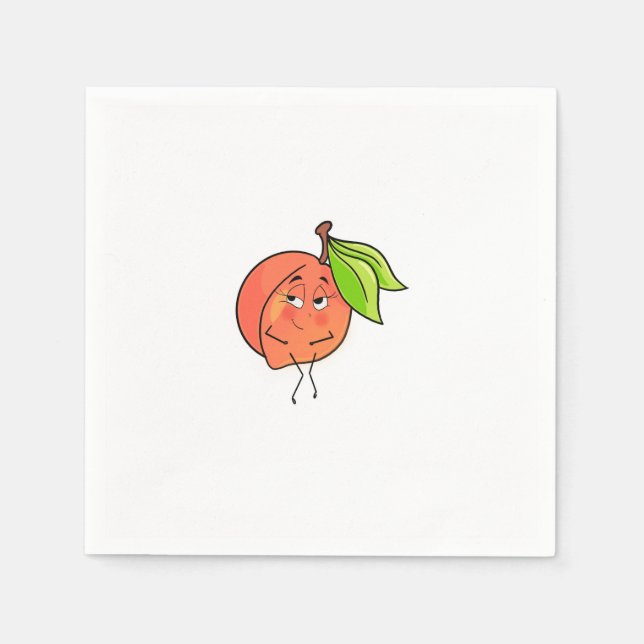 Peach, sweet cheeks, fruit themed napkin (Front)