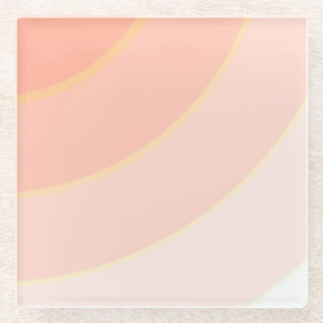 Peach Swirls  Glass Coaster (Front)