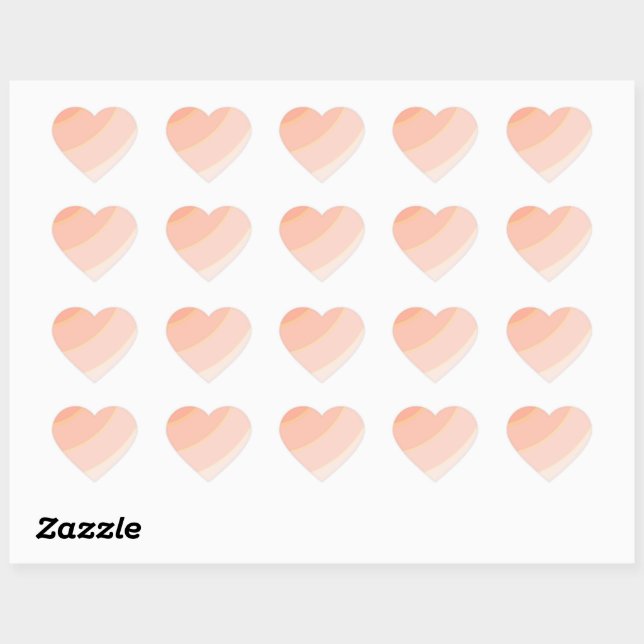 Peach Swirls  heart Sticker (Sheet)
