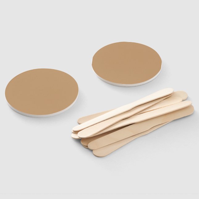 Peach Tan Colour Block | Soft Wedding Design Hand Fan (Non-assembled)