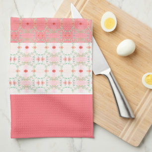 Peach Teal and Orange Tea Towel