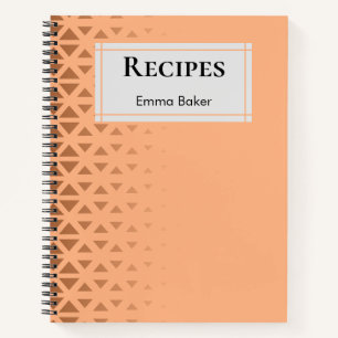 Peach Terracotta Geometric Custom Recipe Journal