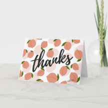 Peach Thank You Card