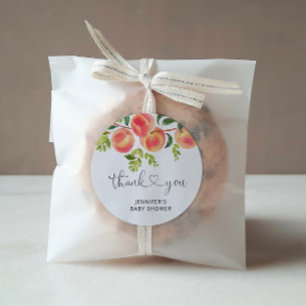 Peach Thank You Classic Round Sticker