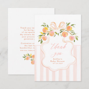 Peach Themed Baby Shower Thank You Card