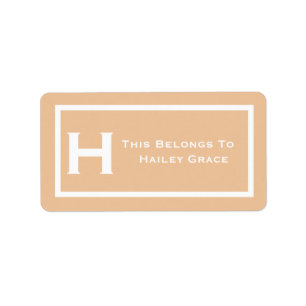 Peach This Belongs To Labels Camp School Book