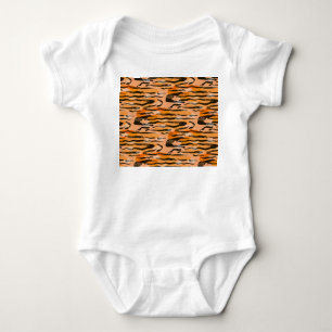 Peach Tiger Stripe Pattern Baby Bodysuit