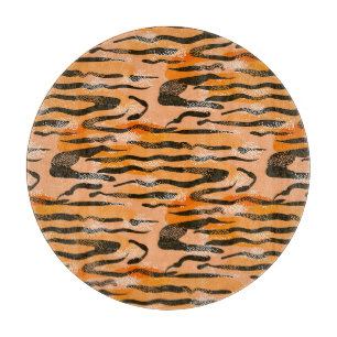 Peach Tiger Stripe Pattern Cutting Board