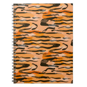 Peach Tiger Stripe Pattern Notebook