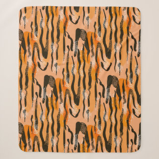 Peach Tiger Stripe Pattern Sherpa Blanket