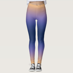 Peach to Indigo Gradient Elegant Ombre Athletic Leggings