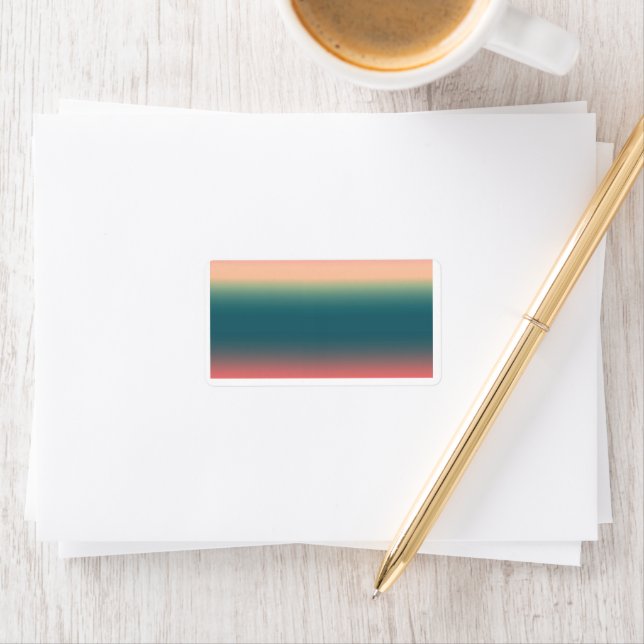 Peach to Trendy Blue Ombre Design Label (Insitu)