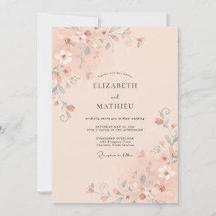 Peach Tranquil Nature Wedding Invitation