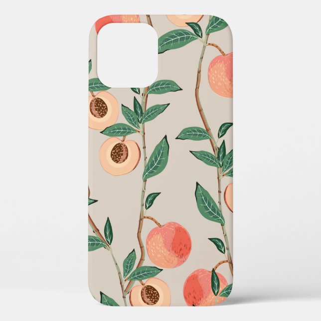 Peach tree branches with leaves and fruits on a li Case-Mate iPhone case (Back)