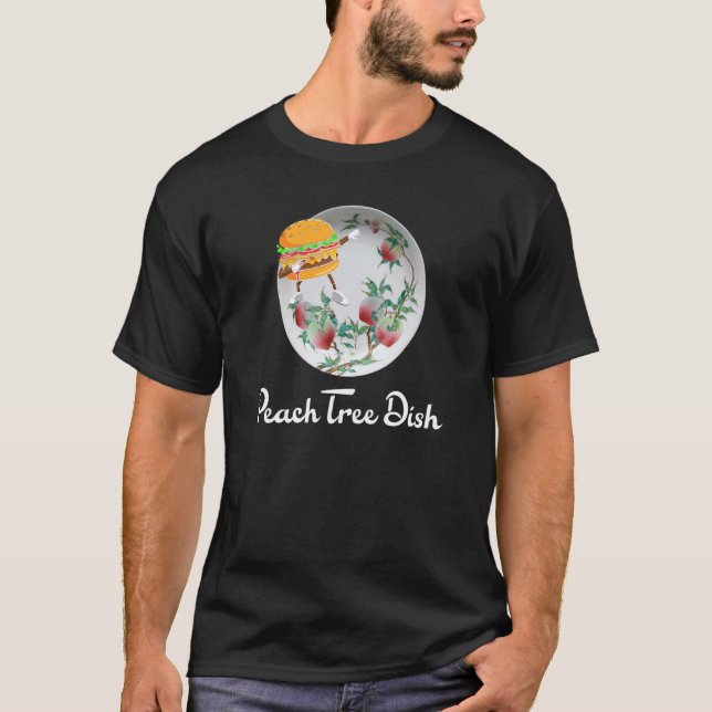 Peach Tree Dish With Cheeseburger   T-Shirt (Front)