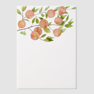 Peach Tree Watercolor Botanical Vellum Invitations