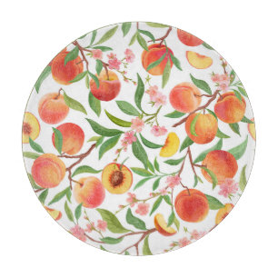 Peach Tropical Fruit Vintage Pattern. Cutting Board